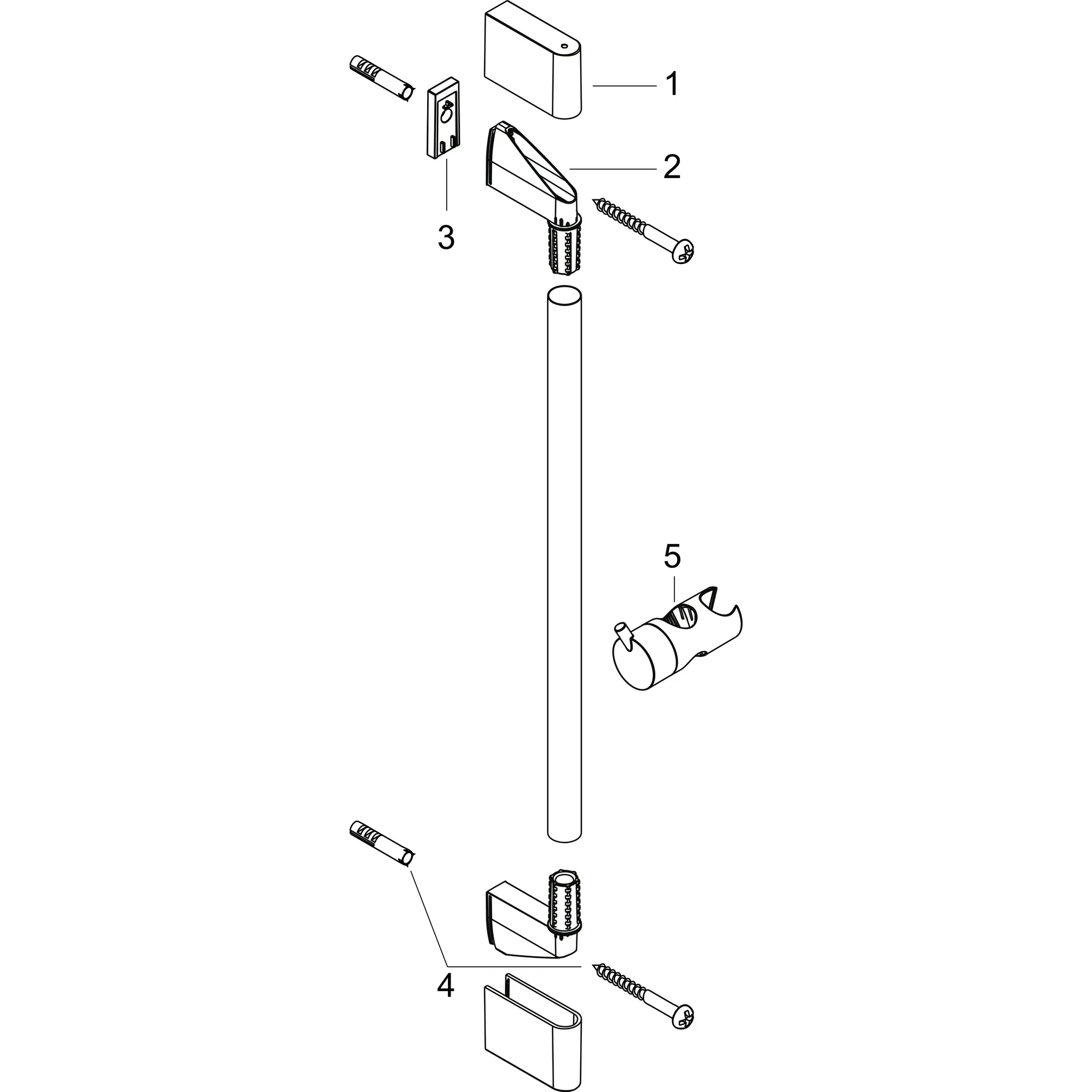 Brausenstange Unica'Crometta 900mm chrom ohne Schlauch Brausenstange Unica'Crometta 900mm chrom ohne Schlauch