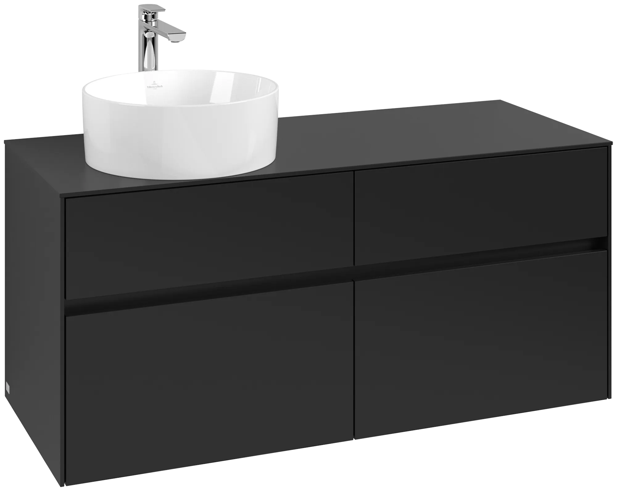 Villeroy & Boch Collaro Waschbeckenunterschrank C04200 1200x548x500mm 4 Ausz. WT li Volcano Black