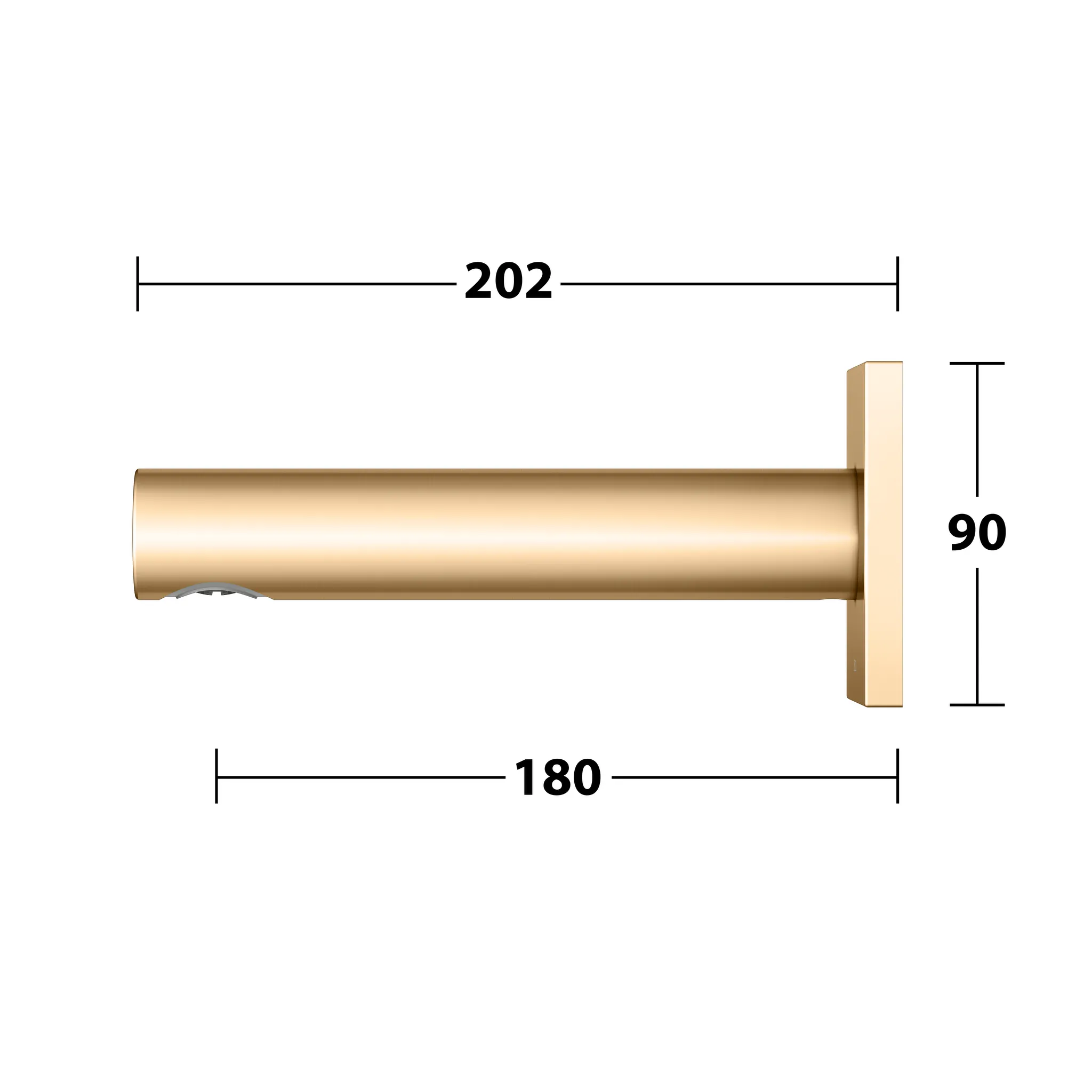KEUCO IXMO Wanneneinlauf eckig Ausladung 180 mm Messing gebürstet