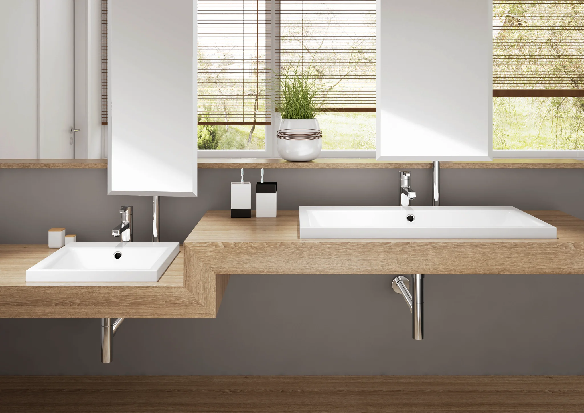 Aufsatzwaschtisch „Puro“ 60 × 46 cm, mit Überlauf in cool grey 70 mit Perl-Effekt
