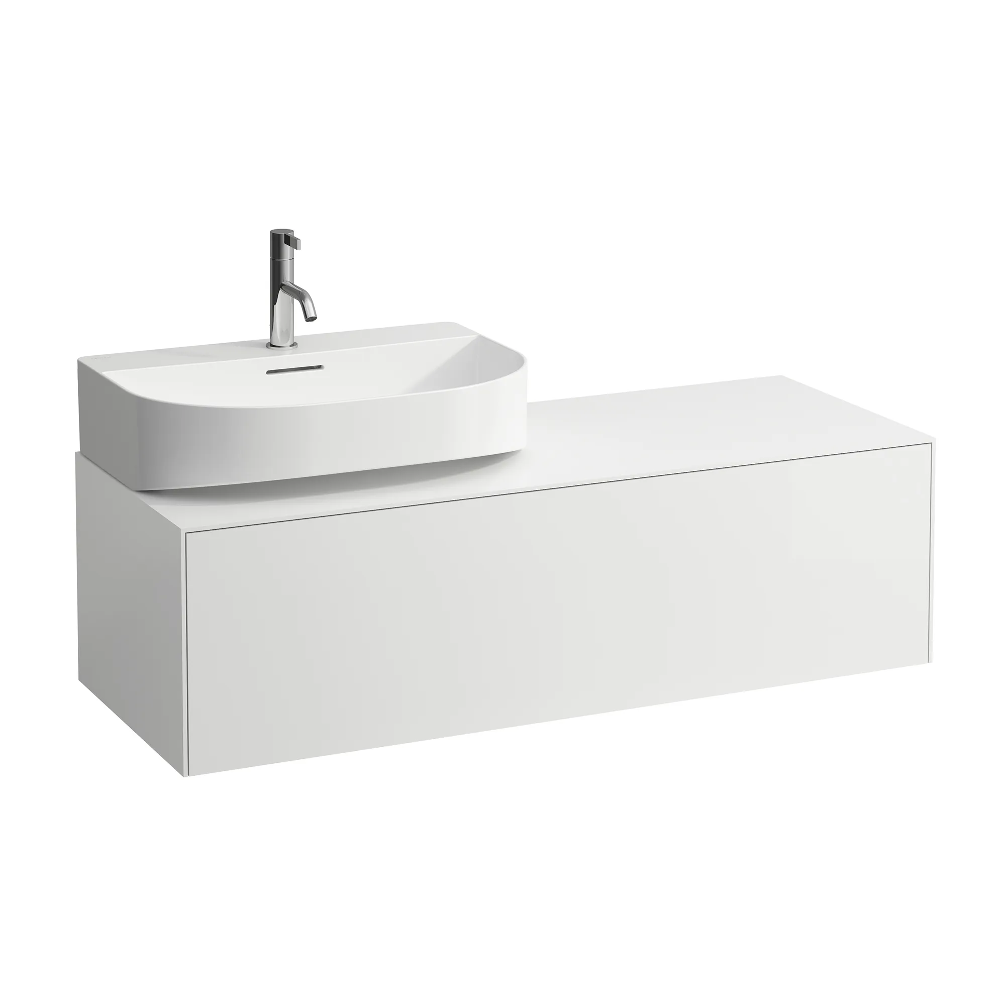 Laufen Waschtischunterbau „SONAR“ 1177 × 341 × 457 mm Weiß matt, links