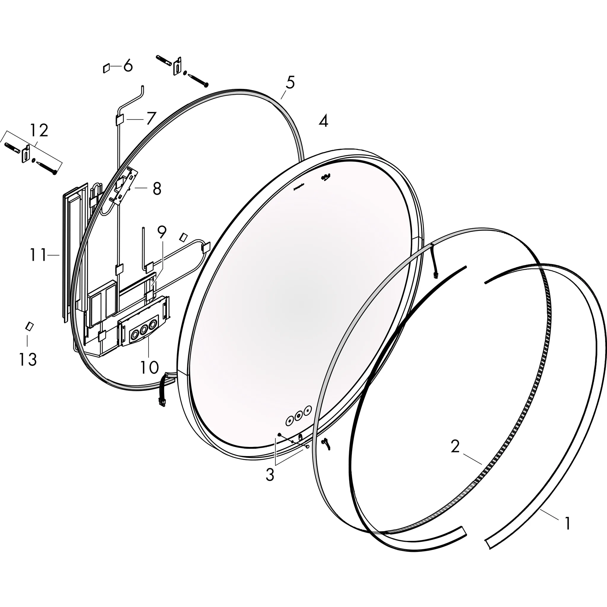 Hansgrohe Xarita S Spiegel mit LED-Beleuchtung, 900x900x50, Mattweiß Hansgrohe Xarita S Spiegel mit LED-Beleuchtung, 900x900x50, Mattweiß