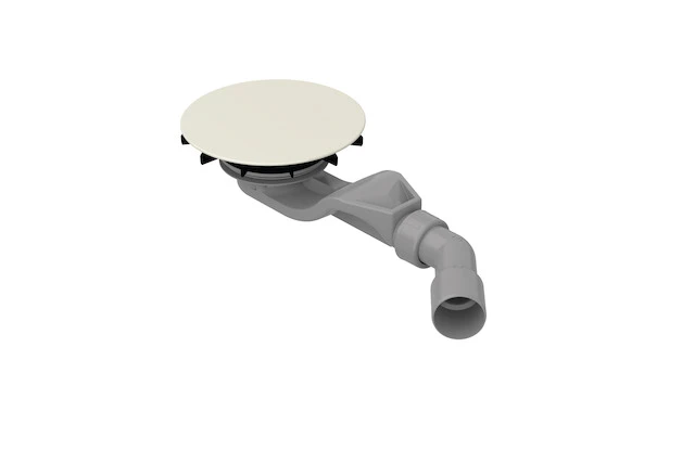 Bette Ablaufgarnitur BetteAir 30 DW – seitlicher Ab- und Überlauf, 0,6 l/s, 48 mm Bauhöhe, 300x230x152 mm, Farbe Cream, Kunststoff mit glasiertem Titan-Stahl