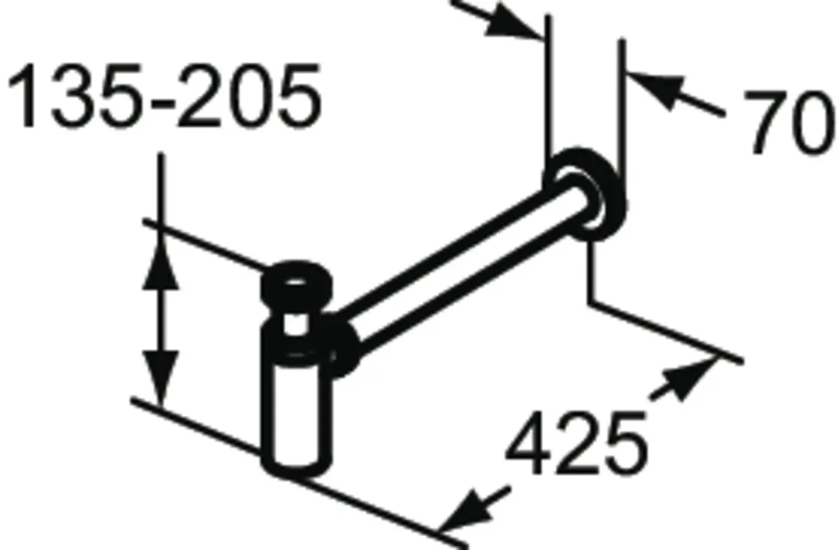 Designsiphon Extra lang maximal 380mm Chrom