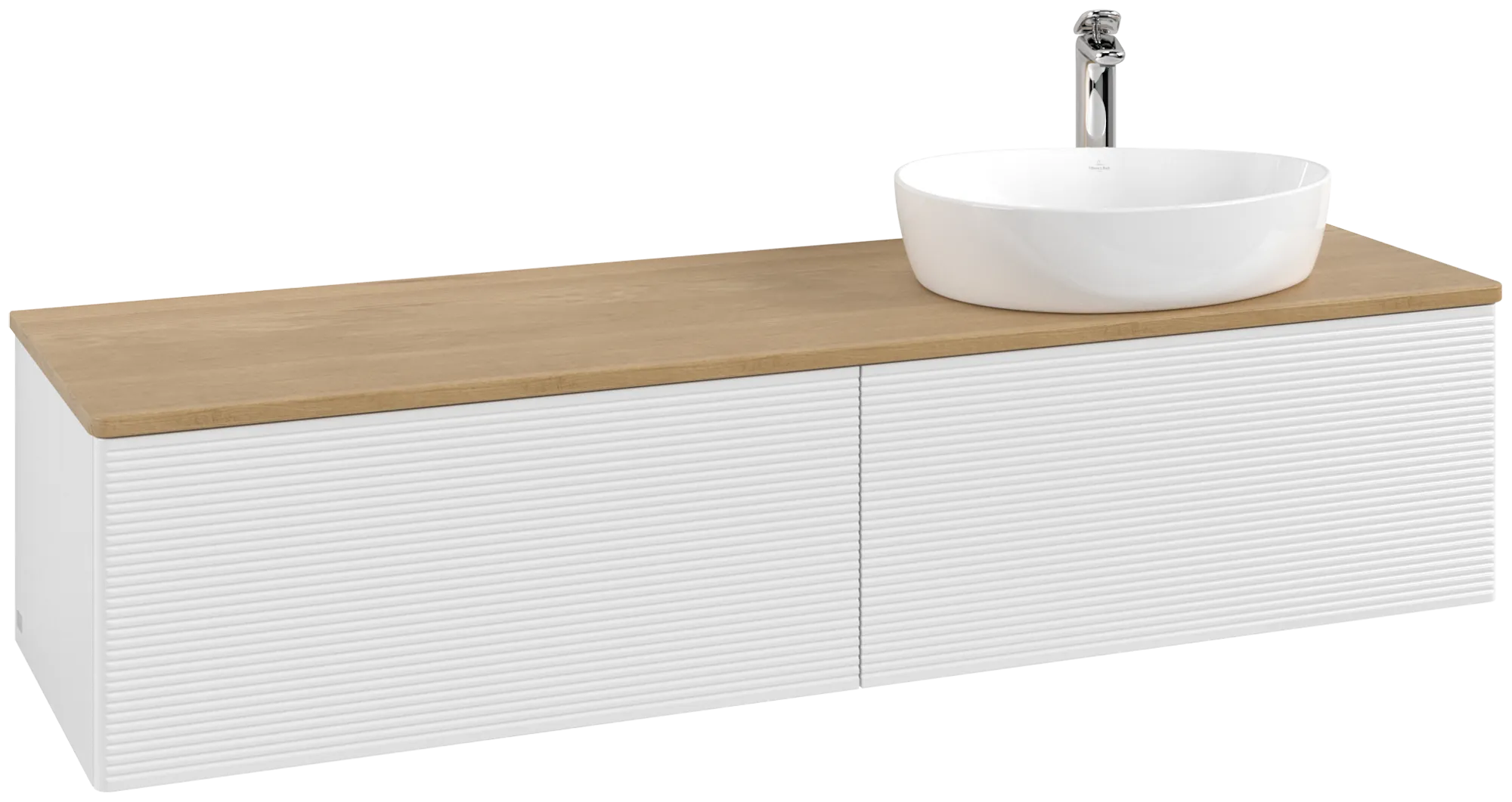 Villeroy & Boch Antao Waschbeckenunterschrank L38_5, 1600x360x500mm, Glossy White Lacquer / Honey Oak