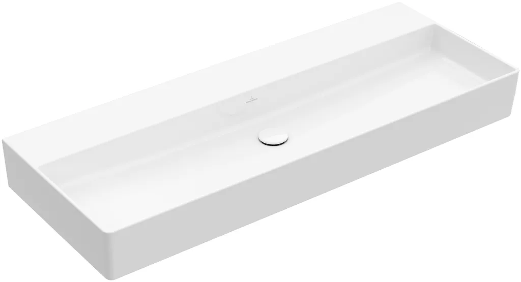 Villeroy & Boch Wandwaschtisch aus TitanCeram geschliffen „Memento 2.0“ 1200 × 470 × 150 mm, ohne Hahnlochbohrung in Pure Black