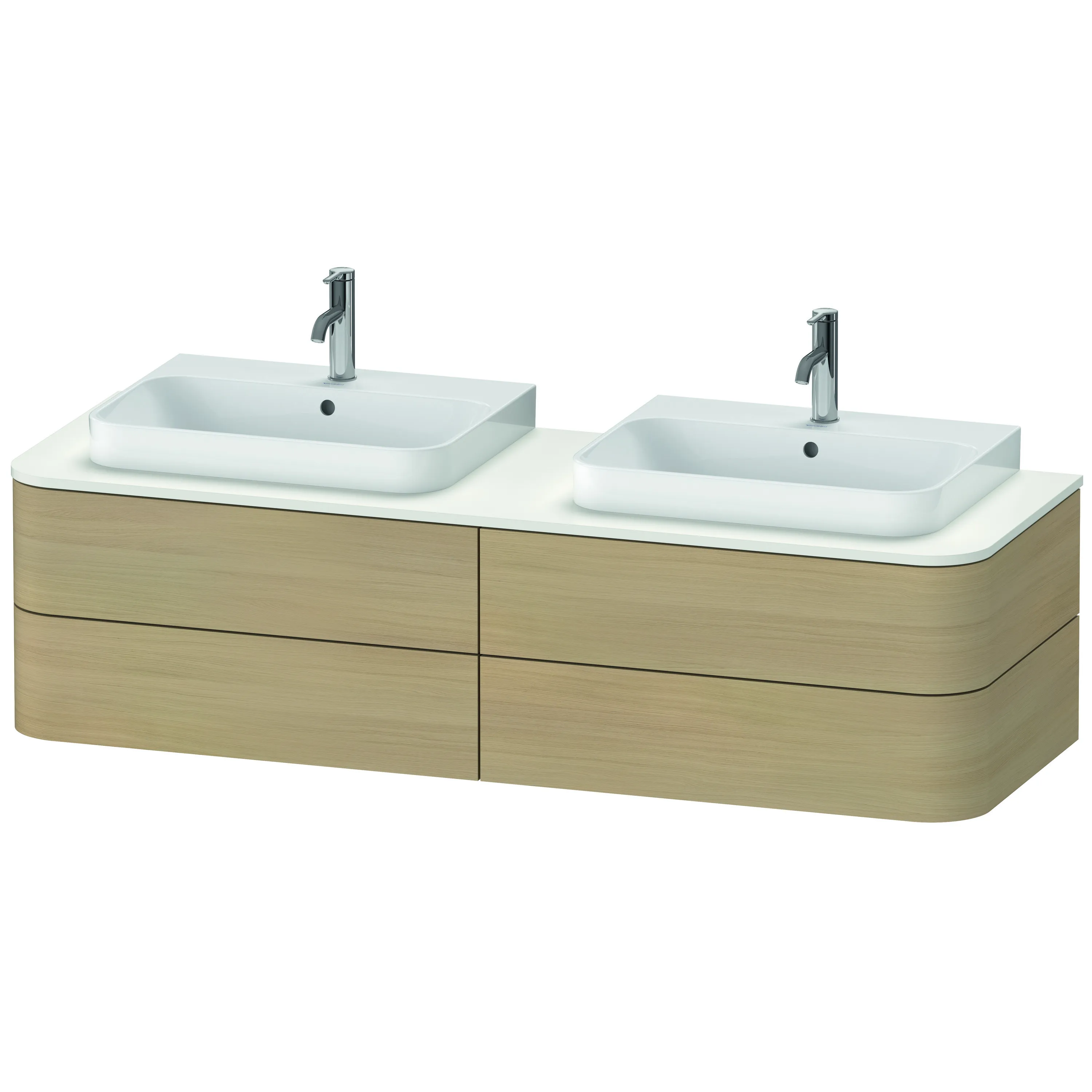 Duravit Waschtischunterschrank wandhängend „Happy D.2 Plus“ 160 × 40,8 × 55 cm Mediterrane Eiche