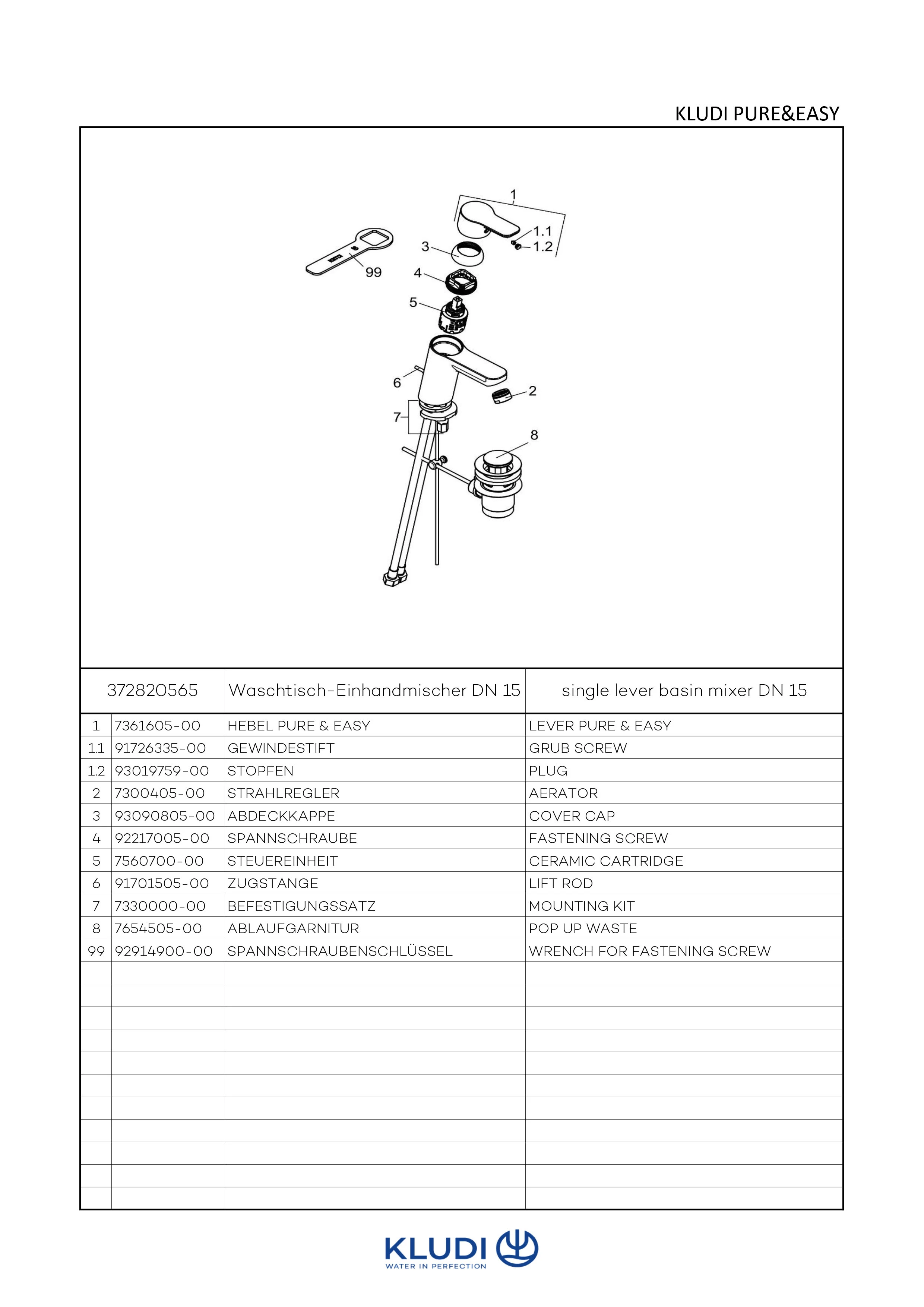EinhandWaschtischarmatur „Pure & Easy“ Ausladung 120 mm in chrom EinhandWaschtischarmatur „Pure & Easy“ Ausladung 120 mm in chrom
