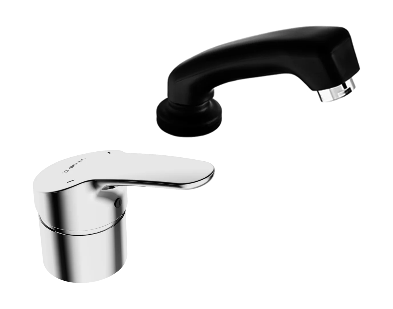 HansaMIX 0126 Rosette rund DN15 Chrom, Einhand-Einlochbatterie für Friseur-Waschtisch