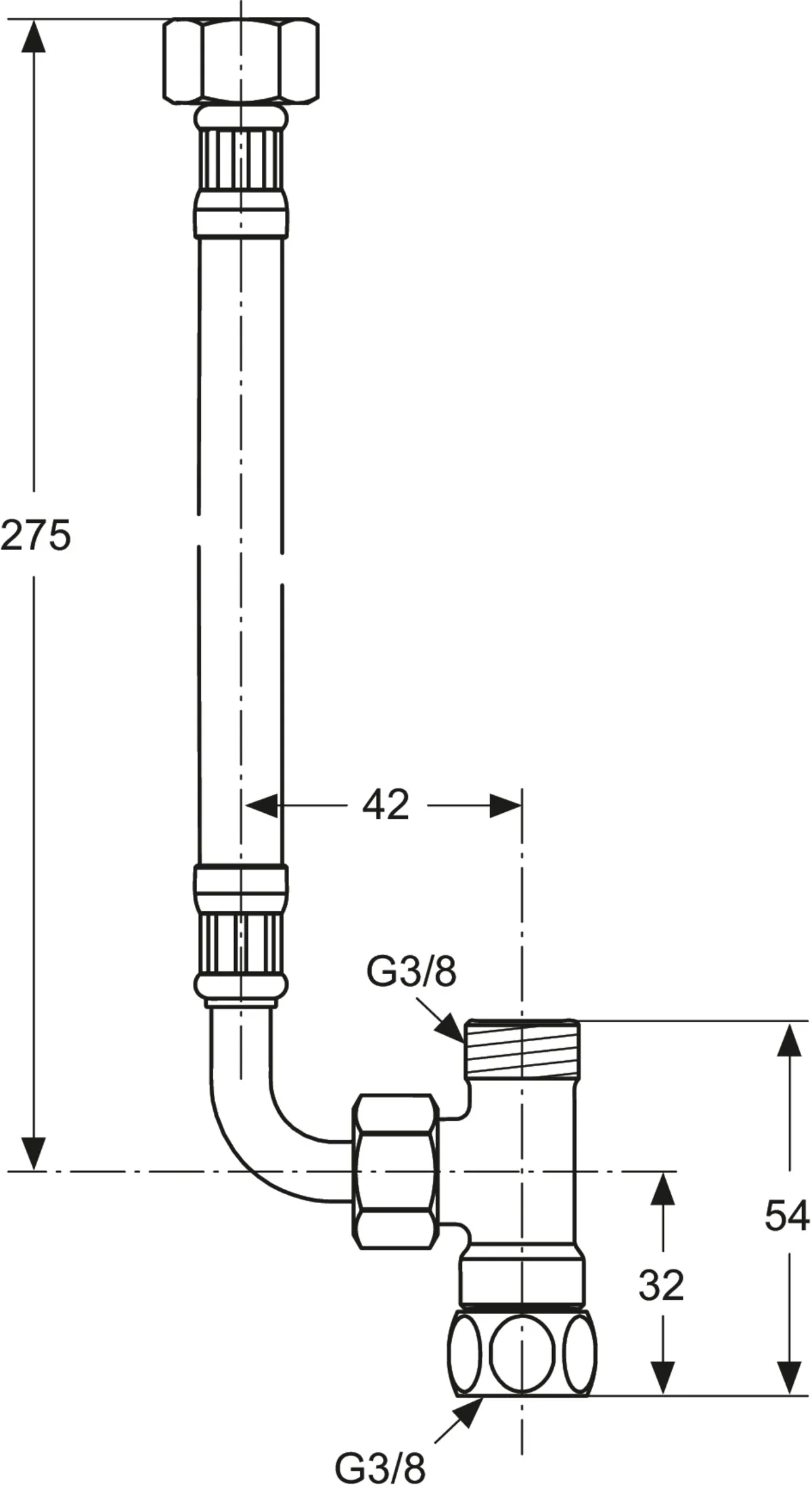 Ideal Standard Ceraplus Verbindungsset für Eckventilthermostat Chrom
