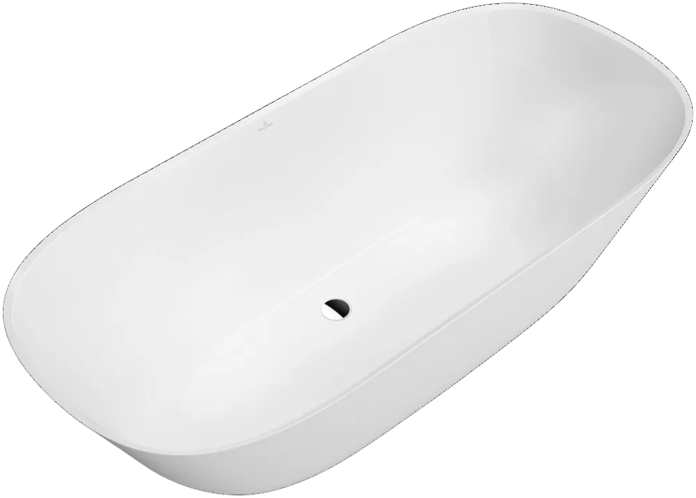 Villeroy & Boch Badewanne „Theano“ freistehend oval 175 × 80 cm, Mittelablauf in Morning Green