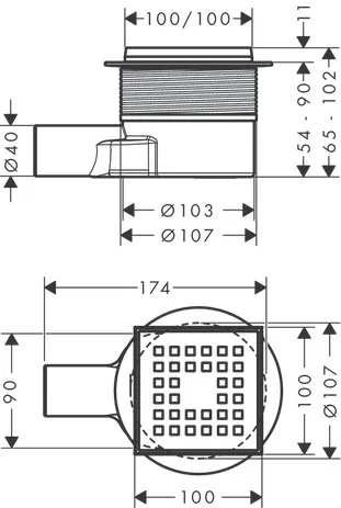 RainDrain Point Komplettset Punktablauf 100/100 Edelstahl gebürstet