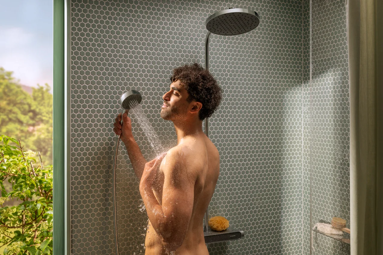 Activera S Showerpipe 240 1jet EcoSmart+ mit ShowerTablet Select 360 Varia, Oberfläche: Chrom Activera S Showerpipe 240 1jet EcoSmart+ mit ShowerTablet Select 360 Varia, Oberfläche: Chrom