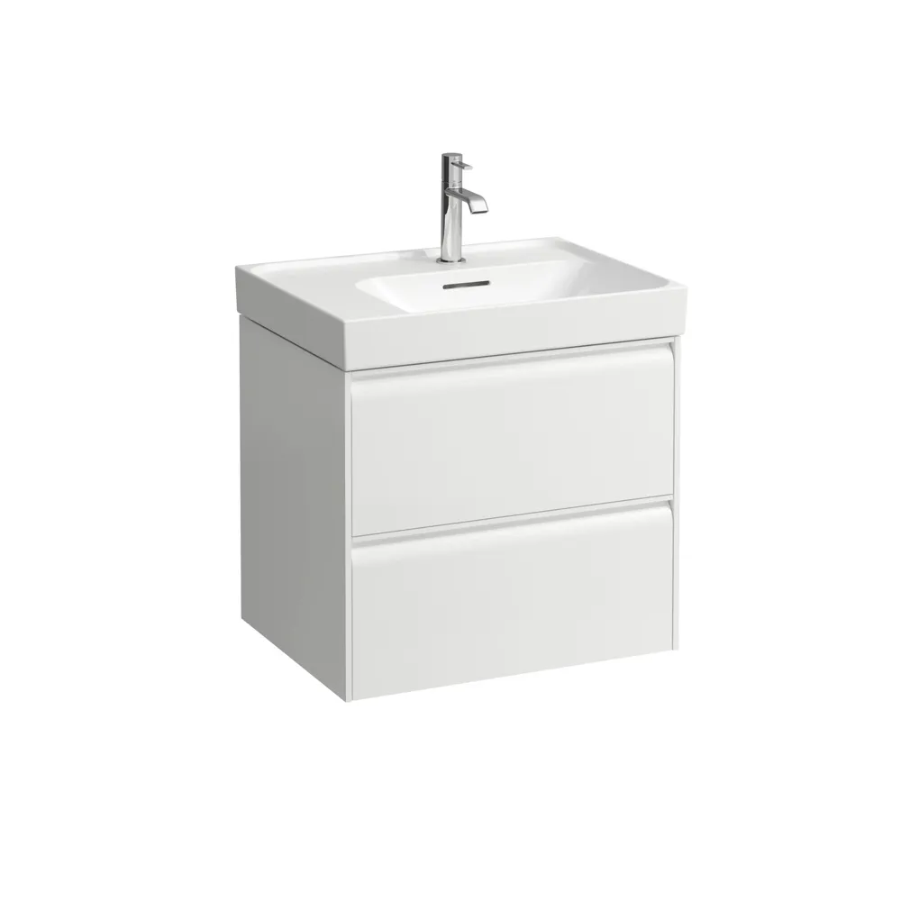 Waschtischunterbau MEDA 448x584x515 2 Schubladen integrierte Griffleiste für Waschtisch H817112 weiß matt