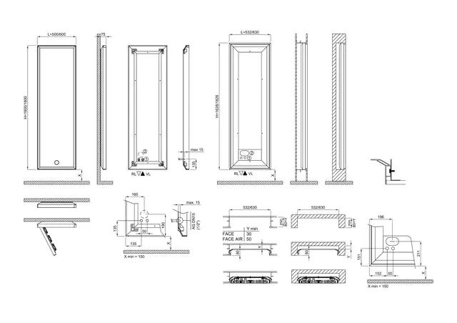 BEMM Design-Heizkörper „Face Air“ 50 × 180 cm in Weiß (RAL 9016)