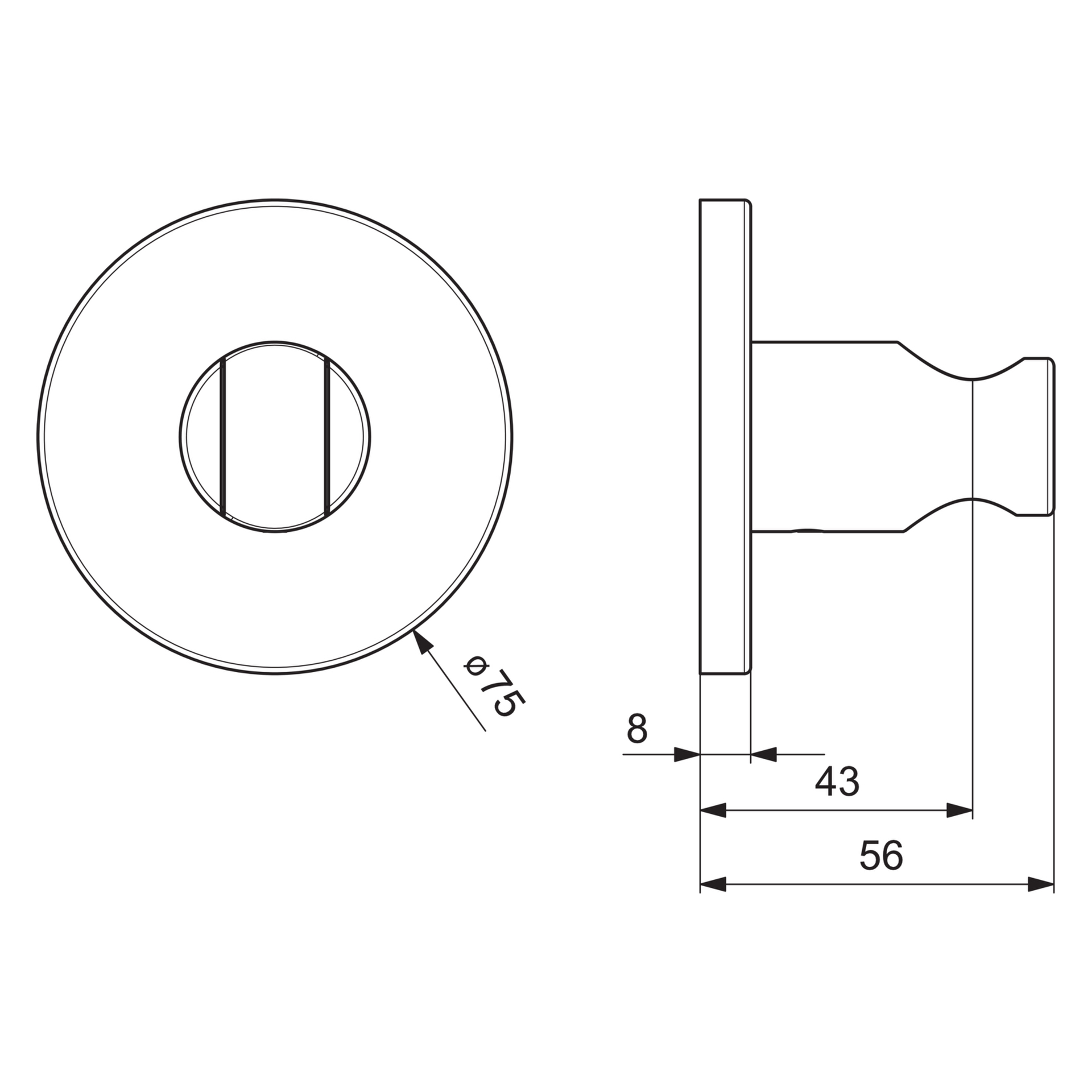 Hansa Wandhalter Hansajet 4444 Rosette rund Chrom Hansa Wandhalter Hansajet 4444 Rosette rund Chrom