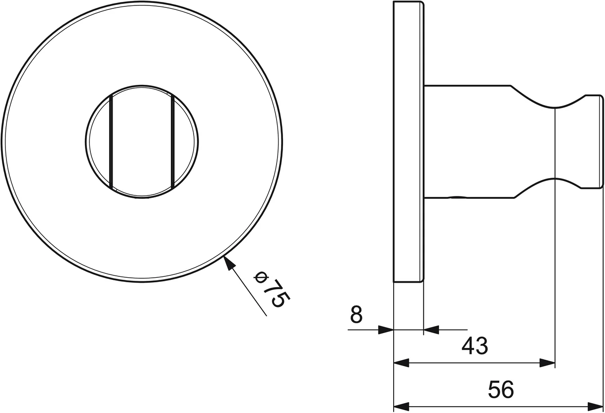 Hansa Wandhalter Hansajet 4444 Rosette rund Chrom