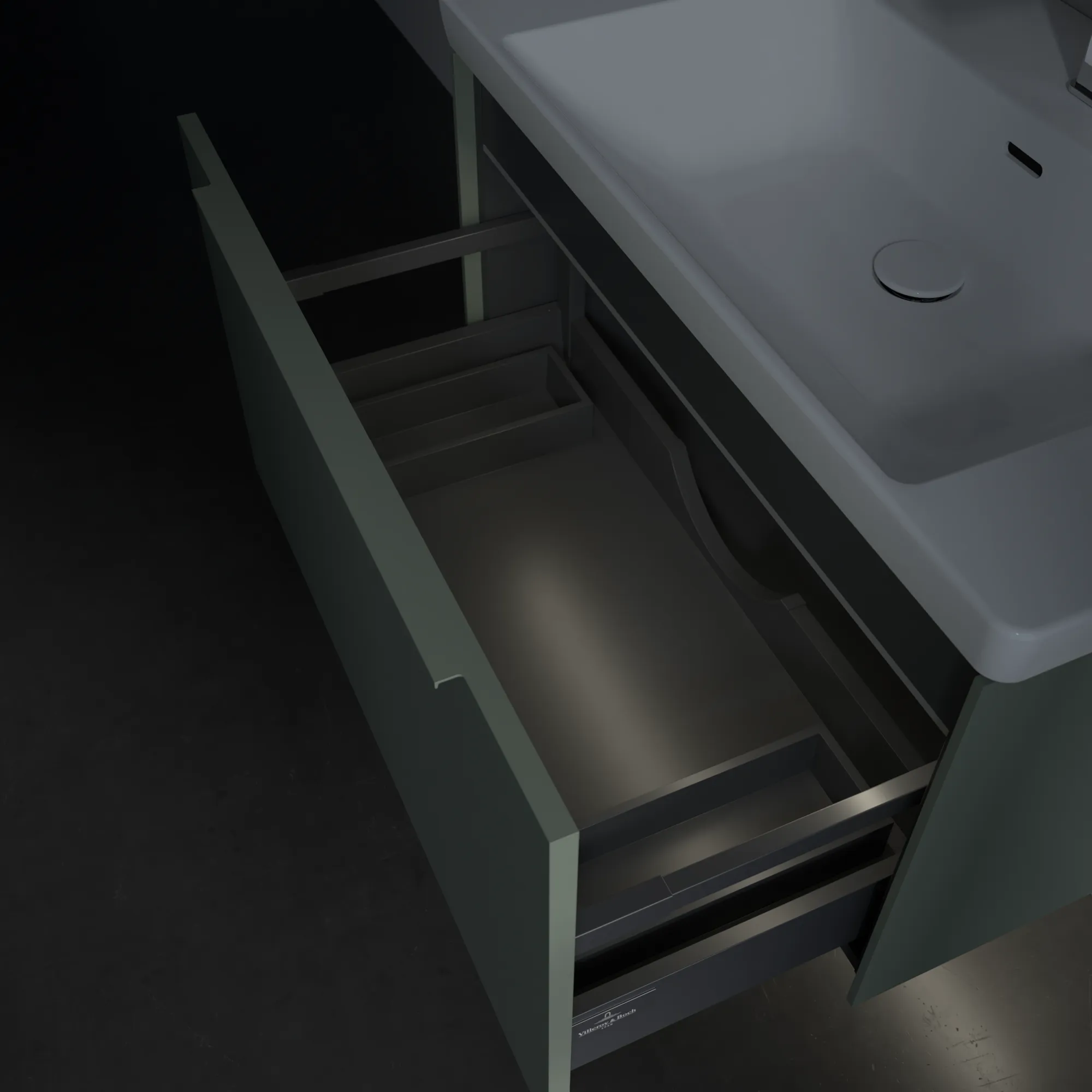 Villeroy & Boch Waschtischunterschrank „Subway 3.0“ für Schrankwaschtisch 772 × 429 × 478 mm Soft Green, für Becken mittig Villeroy & Boch Waschtischunterschrank „Subway 3.0“ für Schrankwaschtisch 772 × 429 × 478 mm Soft Green, für Becken mittig