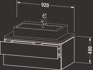 Duravit Waschtischunterschrank wandhängend „L-Cube“ 92 × 40 × 54,7 cm Basalt Matt Duravit Waschtischunterschrank wandhängend „L-Cube“ 92 × 40 × 54,7 cm Basalt Matt