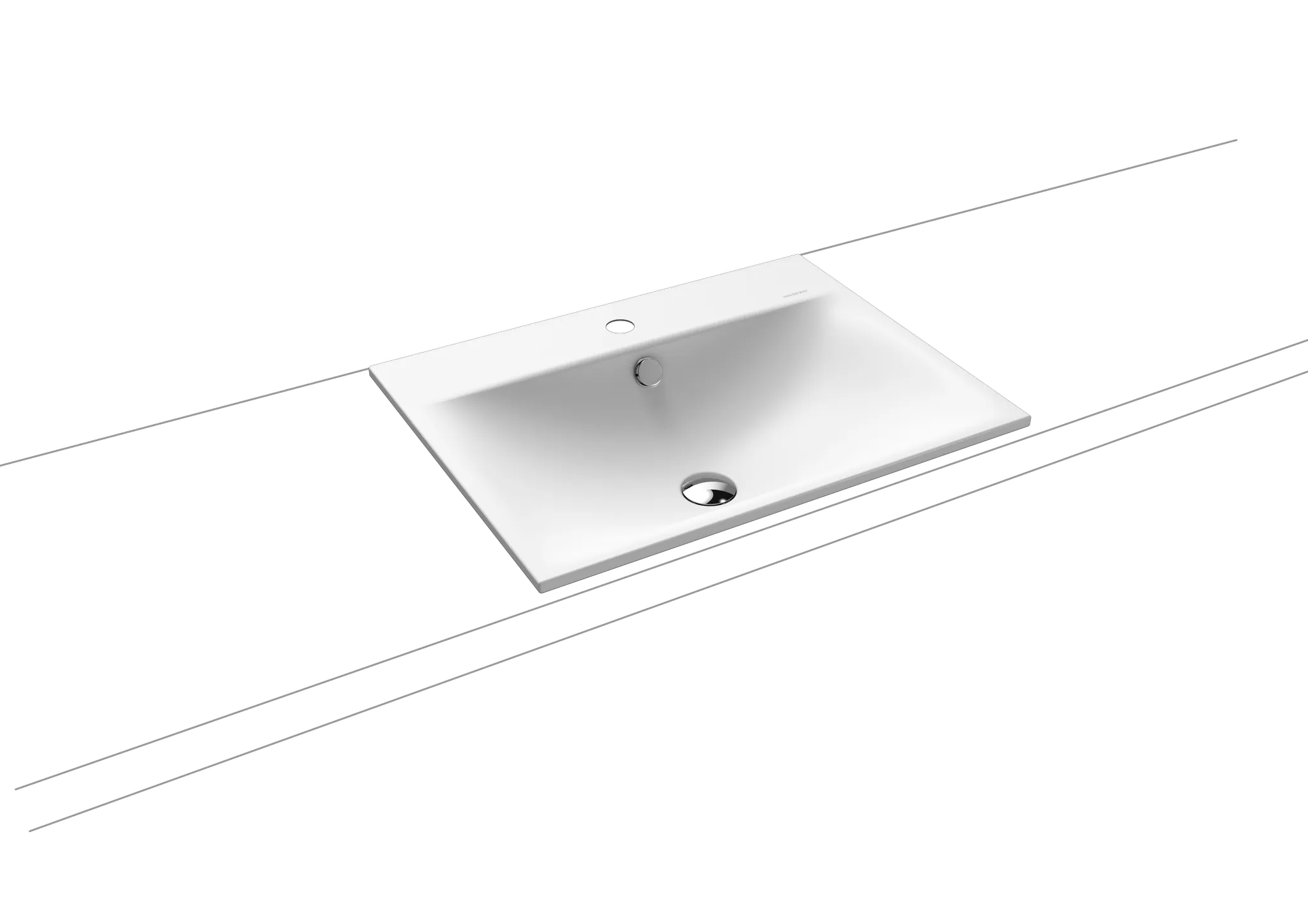 Einbauwaschtisch „Silenio“ 60 × 46 cm, ohne Hahnlochbohrung in alpinweiß matt