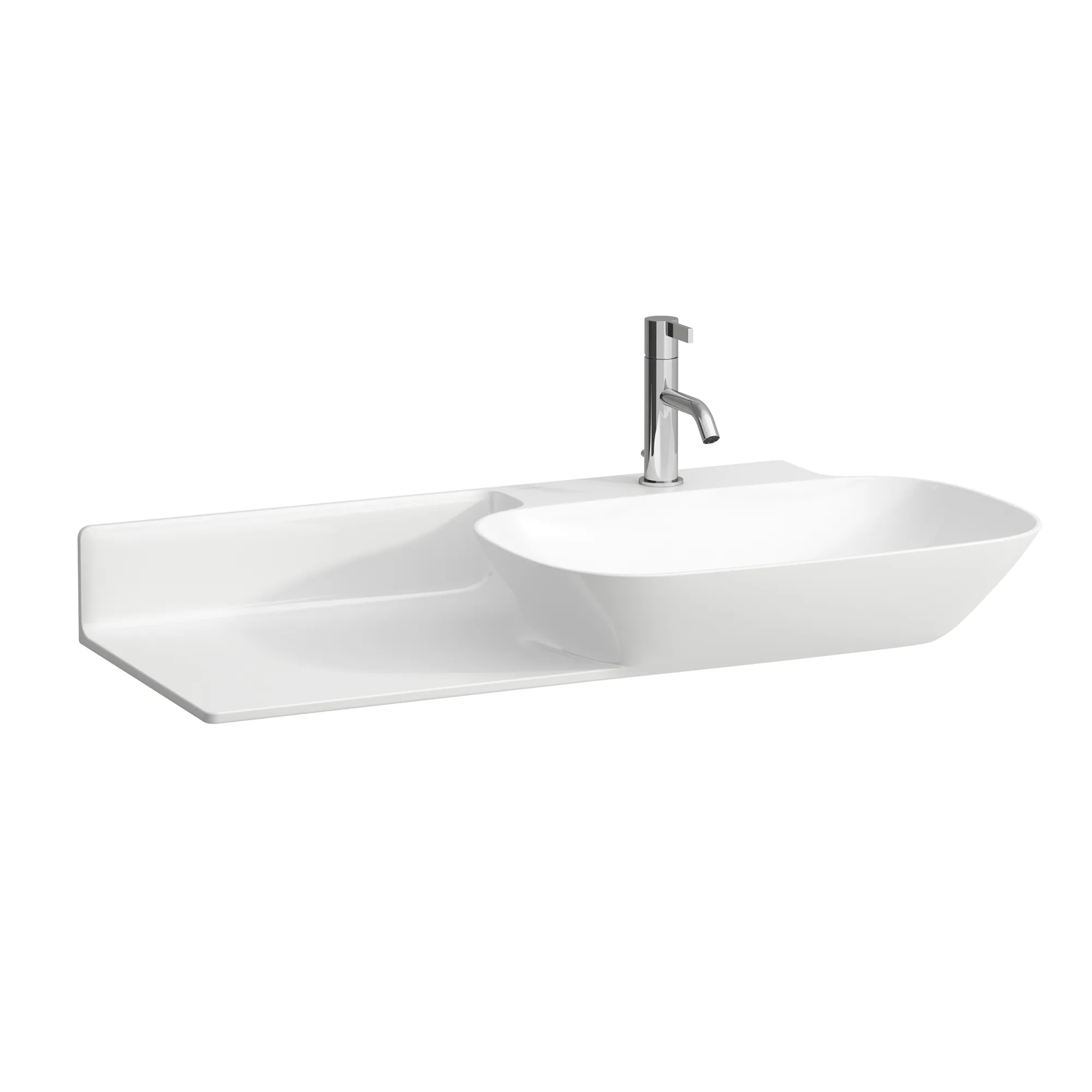 Waschtisch INO 450x900x145 1 Hahnloch mit Überlauf Ablage links weiß