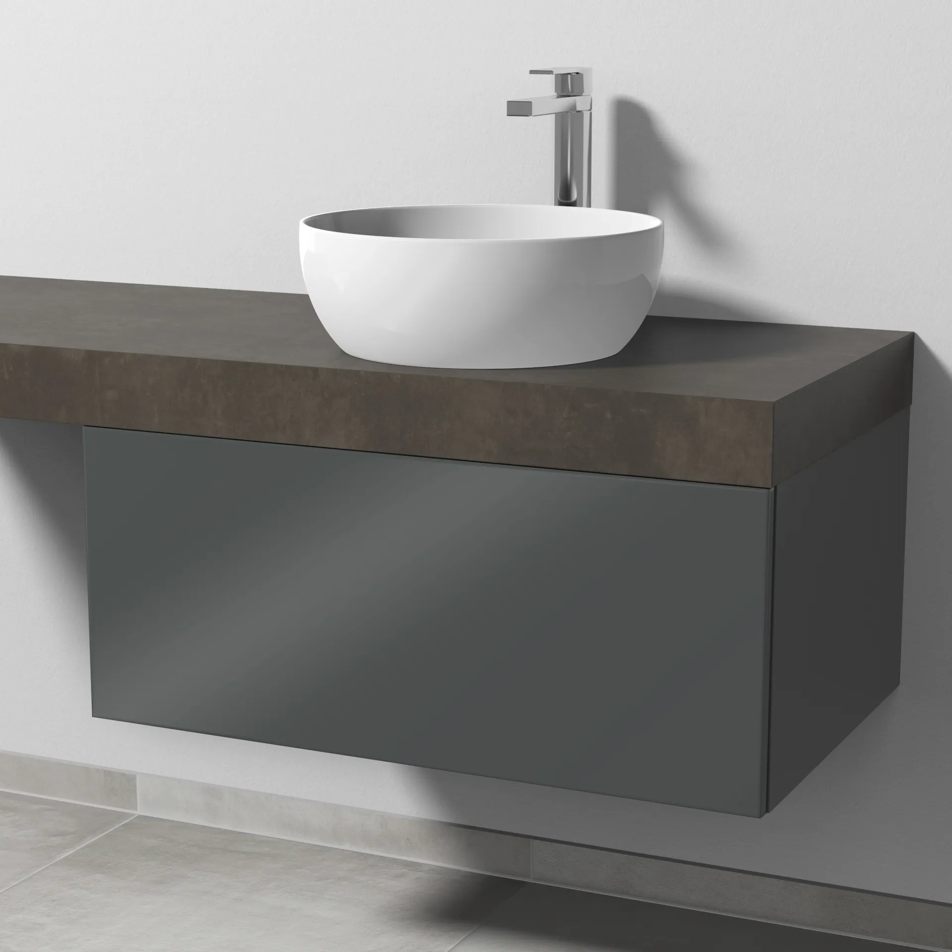 Sanipa Waschtischunterschrank „2morrow“ 800 × 340 × 520 mm in Anthrazit (glanz)