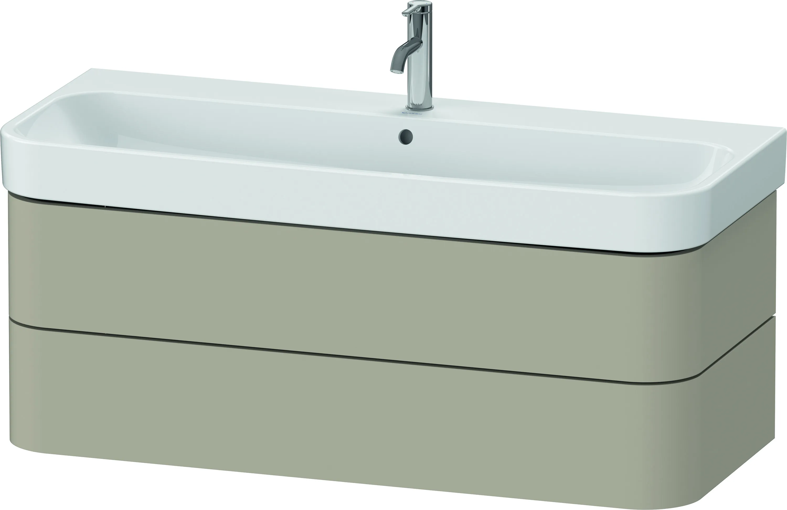 Duravit Waschtischunterschrank wandhängend „Happy D.2 Plus“ 117,5 × 41,5 × 49 cm Taupe Seidenmatt