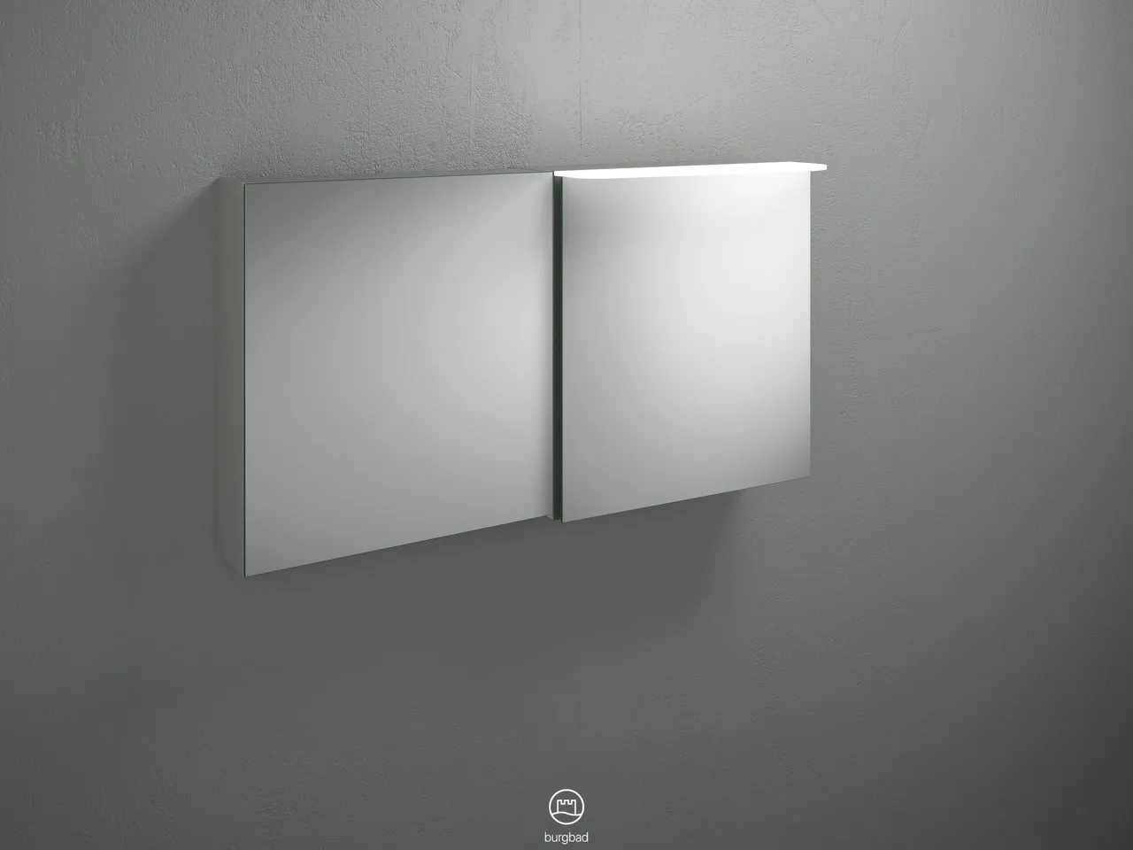 Burgbad Spiegelschrank Badu SFTV120, 310x1200x665 mm, LED-Aufsatzleuchte 4200 K, beidseitig verspiegelt Burgbad Spiegelschrank Badu SFTV120, 310x1200x665 mm, LED-Aufsatzleuchte 4200 K, beidseitig verspiegelt