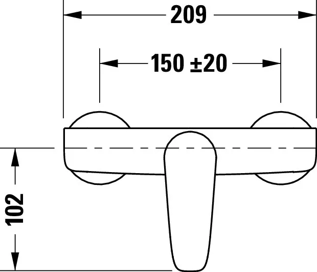 B.1 Einhebel-Brausemischer Aufputz Ausladung 133 Breite 209 mm