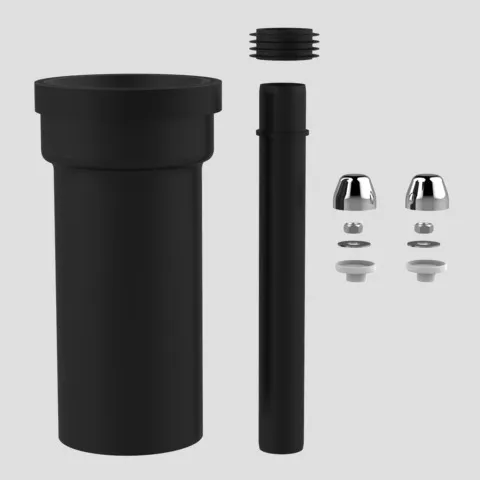 WC-Anschlussgarnitur DN 100, 300 mm, verlängert, Abdeckung chrom WC-Anschlussgarnitur DN 100, 300 mm, verlängert, Abdeckung chrom
