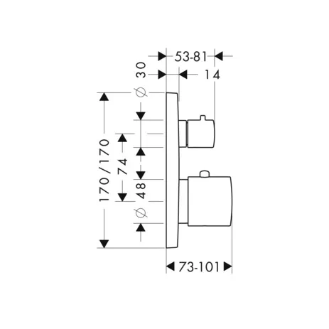 Thermostat Unterputz Axor Citterio M F-Set chrom m.Absperrventil/Hebelgriff Thermostat Unterputz Axor Citterio M F-Set chrom m.Absperrventil/Hebelgriff
