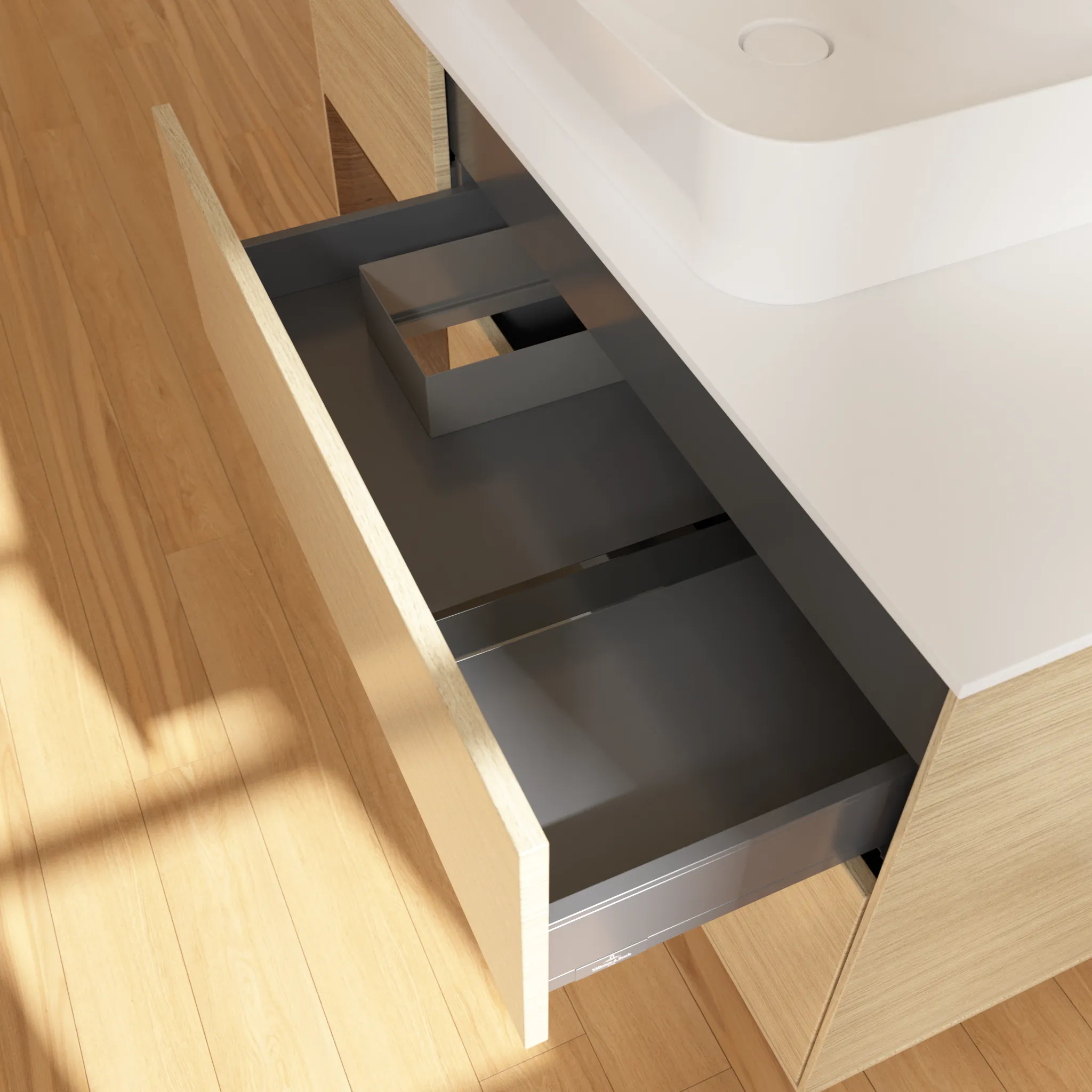 Villeroy & Boch Waschtischunterschrank „Finion“ für Schrankwaschtisch 1200 × 603 × 501 mm Oak Veneer, für Becken mittig