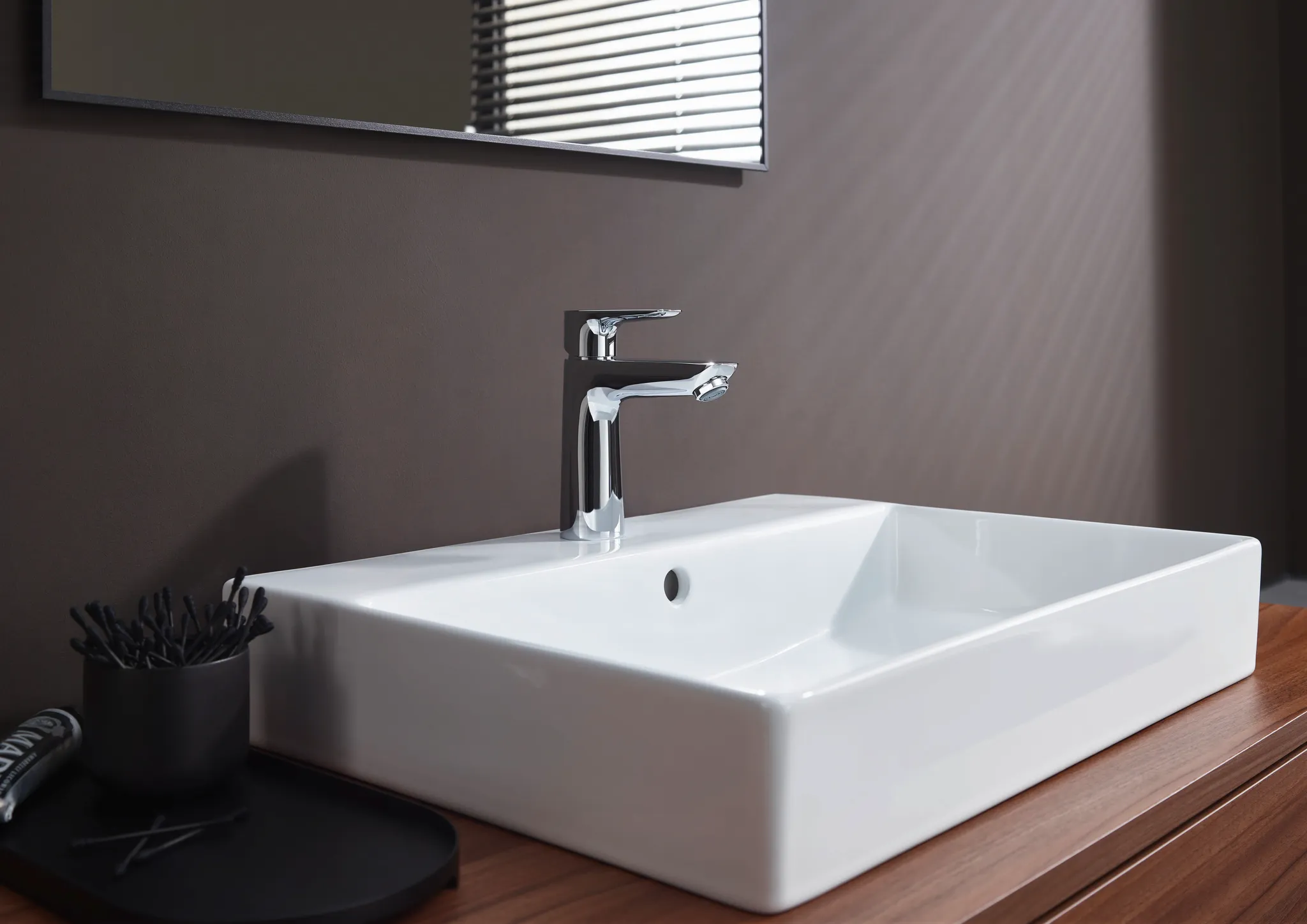 Hansgrohe Talis E Einhebel-Waschtischmischer 110 mit Zugstangen-Ablaufgarnitur, Chrom
