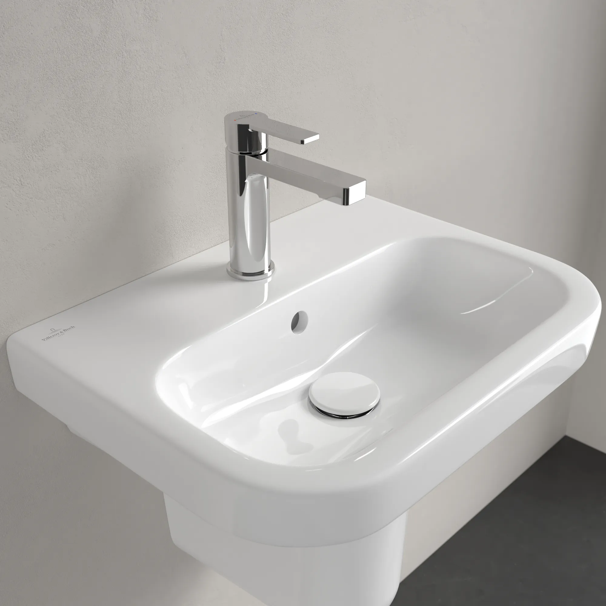 Villeroy & Boch Handwaschbecken „Architectura“ 500 × 380 × 150 mm, ohne Hahnlochbohrung, für Becken mittig in Weiß Alpin Villeroy & Boch Handwaschbecken „Architectura“ 500 × 380 × 150 mm, ohne Hahnlochbohrung, für Becken mittig in Weiß Alpin
