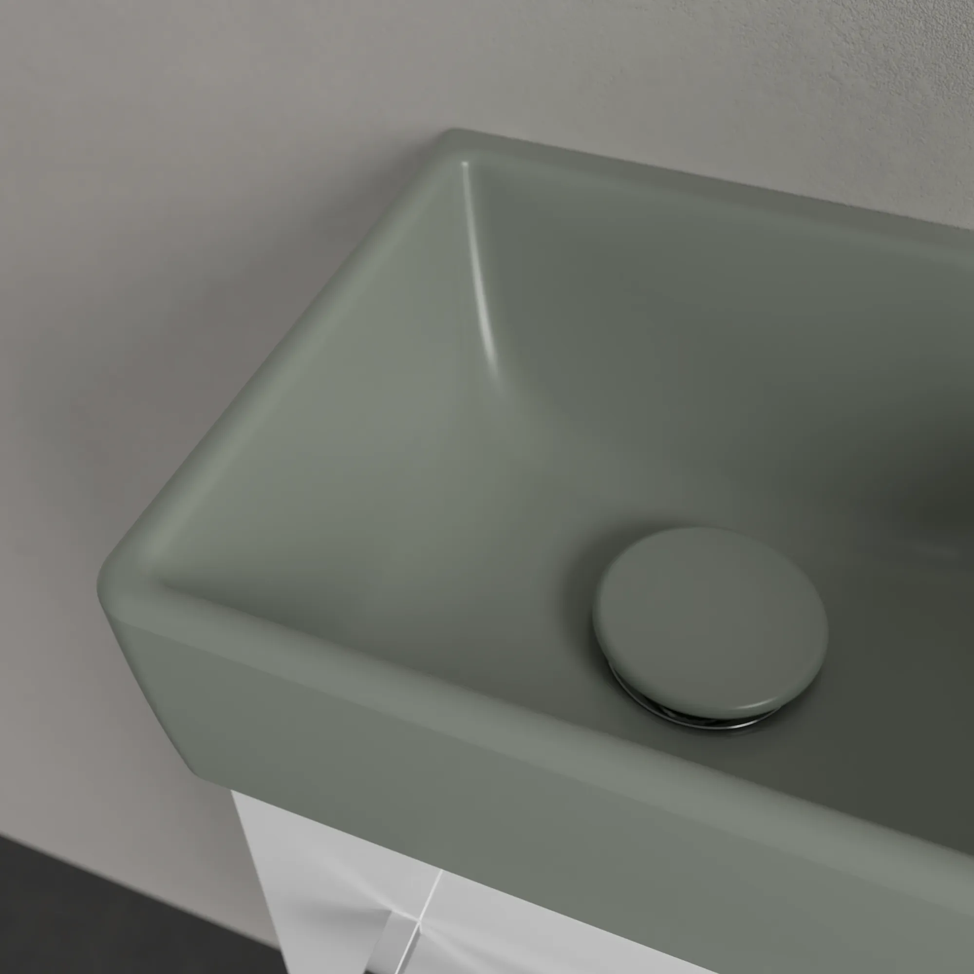 Villeroy & Boch Handwaschbecken „Avento“ 360 × 220 × 110 mm, für Becken links, mit Hahnlochbohrung, Hahnlochposition mittig in Morning Green Villeroy & Boch Handwaschbecken „Avento“ 360 × 220 × 110 mm, für Becken links, mit Hahnlochbohrung, Hahnlochposition mittig in Morning Green