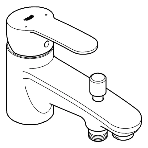 Grohe Eurostyle Cosmopolitan Einhand-Wannenbatterie, ½, Einlochmontage, chrom Grohe Eurostyle Cosmopolitan Einhand-Wannenbatterie, ½, Einlochmontage, chrom