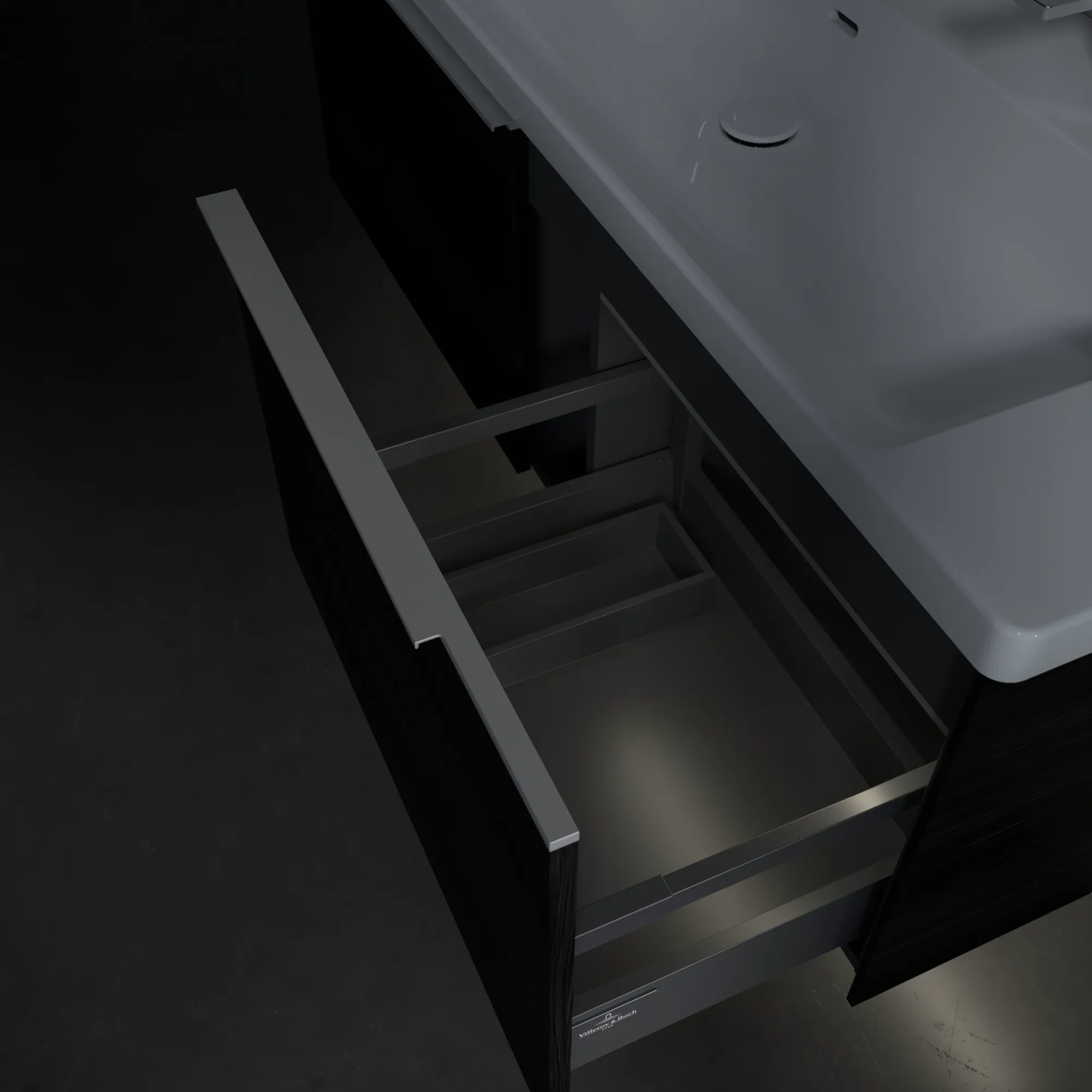 Villeroy & Boch Waschtischunterschrank „Subway 3.0“ für Schrankwaschtisch 1272 × 429 × 478 mm Black Oak, für Becken mittig Villeroy & Boch Waschtischunterschrank „Subway 3.0“ für Schrankwaschtisch 1272 × 429 × 478 mm Black Oak, für Becken mittig