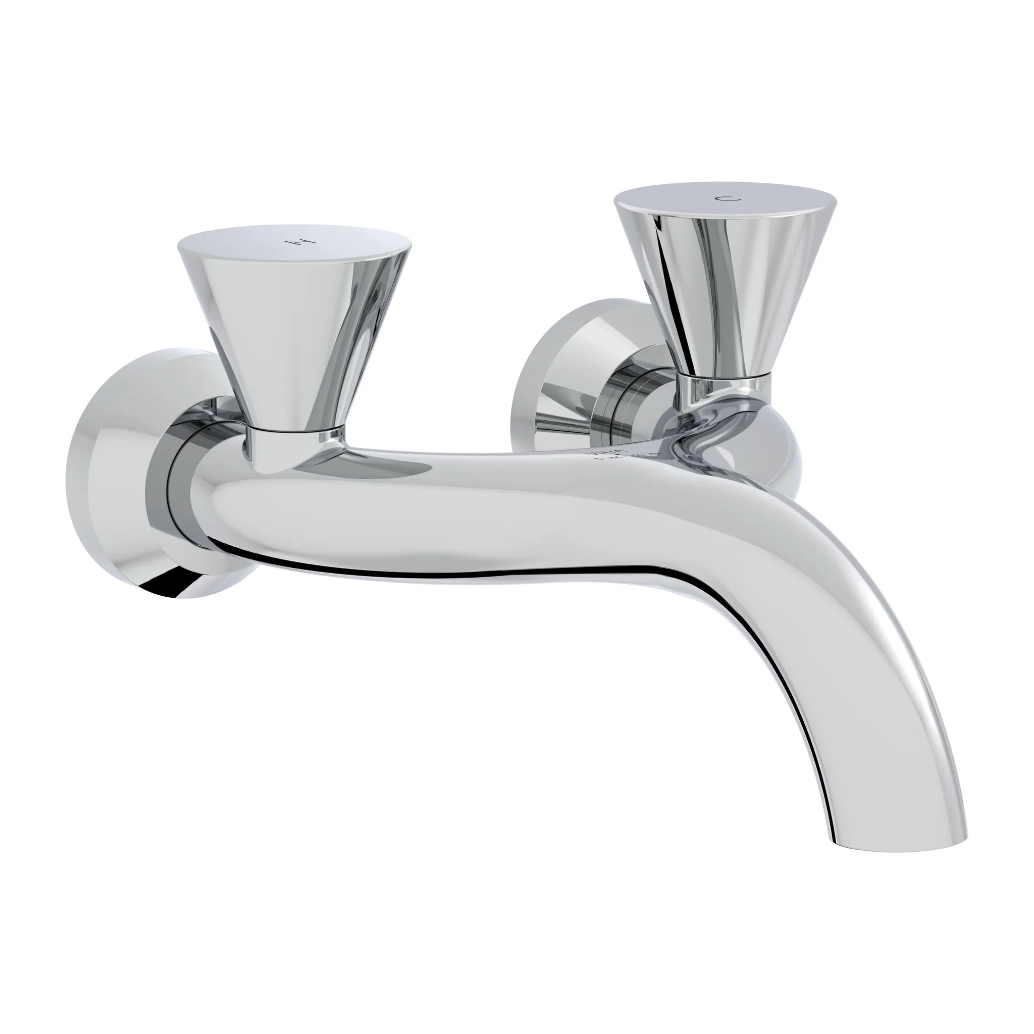 Liquid Zweigriff-Waschtischarmatur Aufputz-Wandmontage Ausladung Auslauf 24 cm Chrom Liquid Zweigriff-Waschtischarmatur Aufputz-Wandmontage Ausladung Auslauf 24 cm Chrom