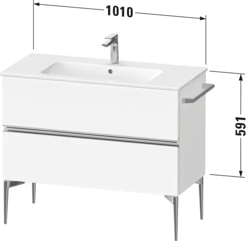 Duravit Waschtischunterschrank „Sivida“ 101 × 59,1 × 47,7 cm in Weiß Matt