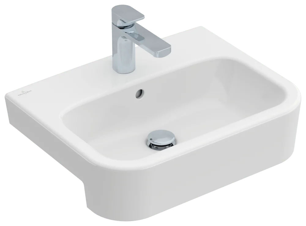 Villeroy & Boch Vorbauwaschbecken Architectura, 550x430x170mm, weiß Alpin CeramicPlus, glänzend, mit Überlauf, für 3-Loch-Armatur