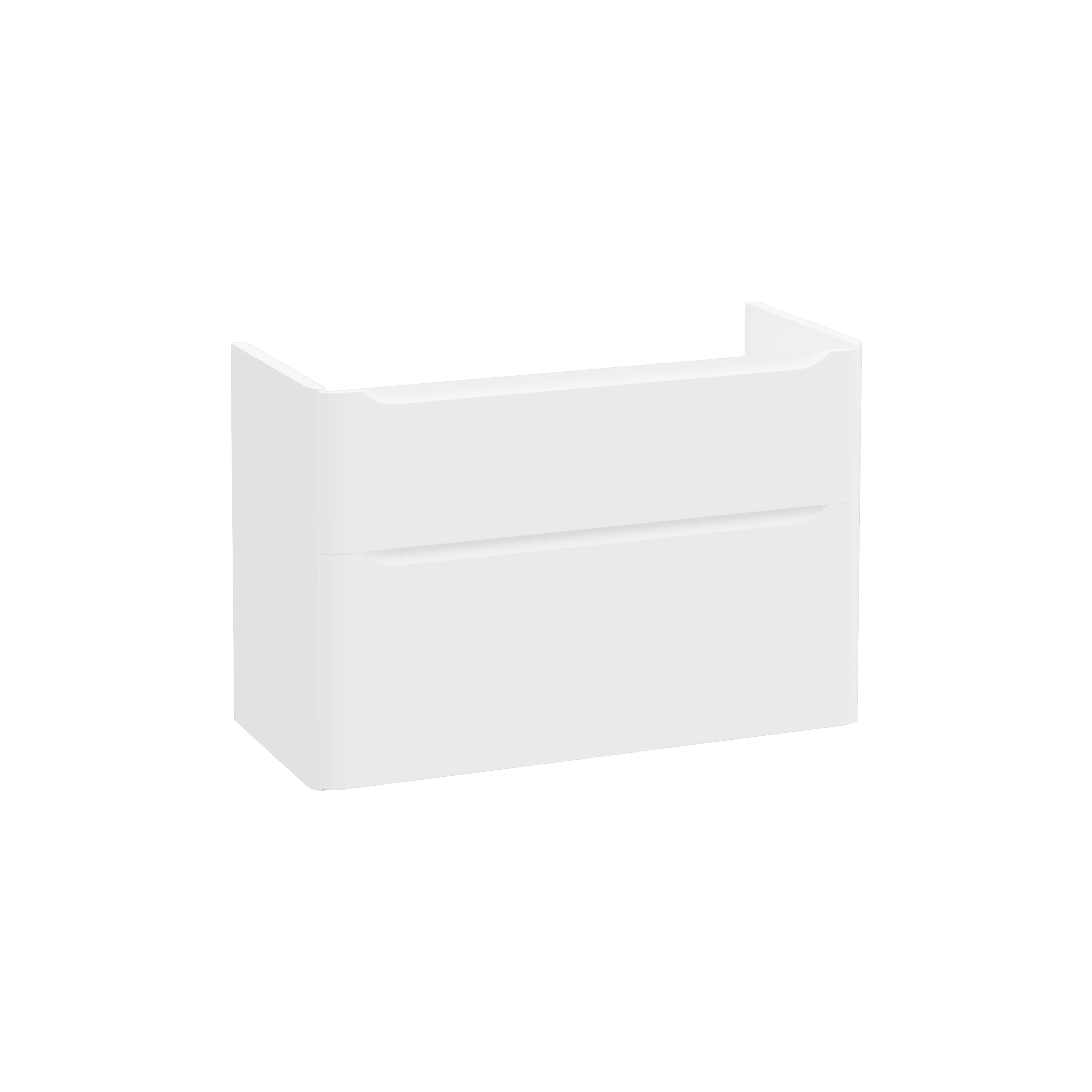 New Integra Round Waschtischunterschrank mit 2 Vollauszügen 97 x 45 x 65 cm (BxTxH) Weiß Matt