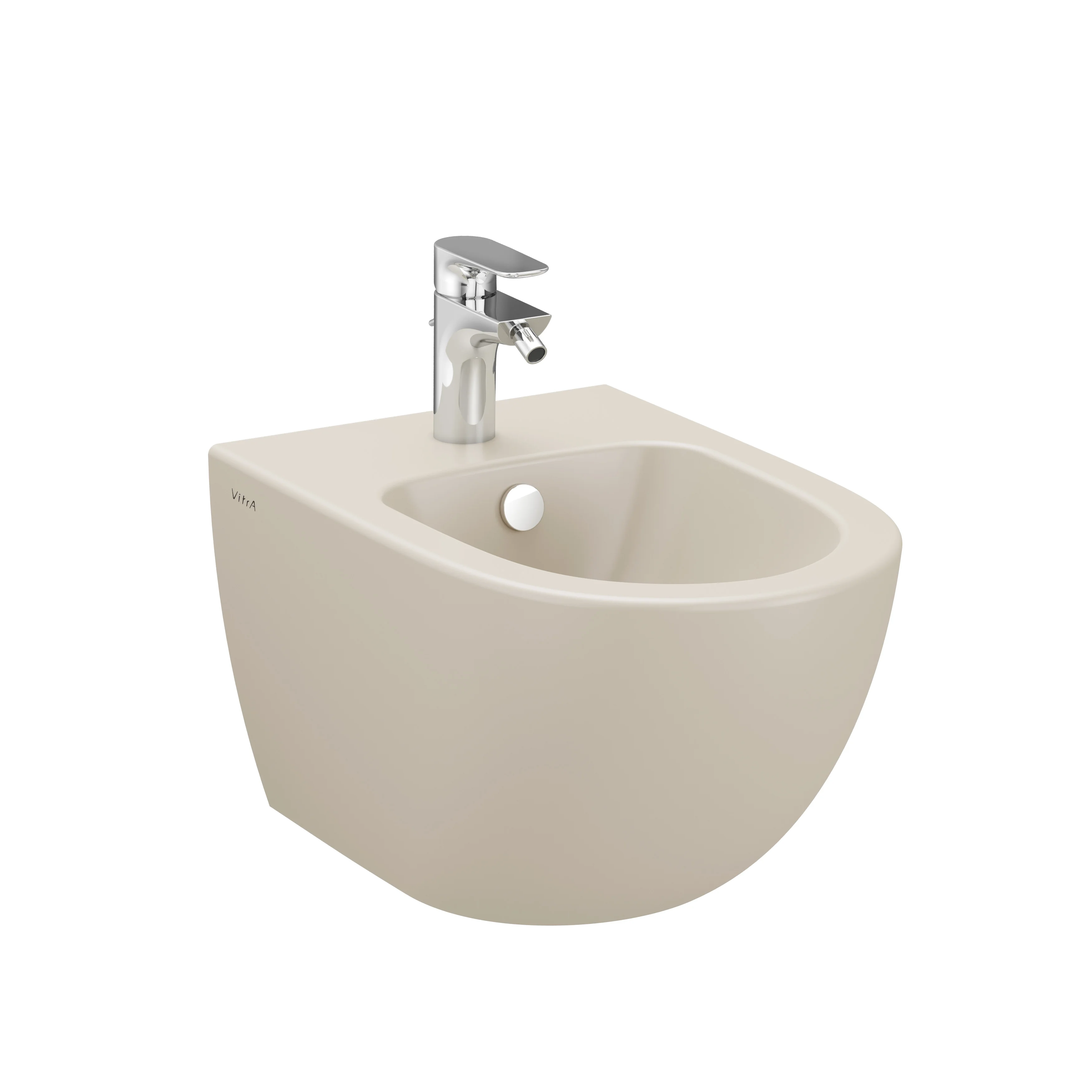 Sento Wand-Bidet 37 x 54 cm mit verdeckter Befestigung V-Fit 2.0 mit Hahnloch mit Überlaufloch Sandbeige Matt Sento Wand-Bidet 37 x 54 cm mit verdeckter Befestigung V-Fit 2.0 mit Hahnloch mit Überlaufloch Sandbeige Matt