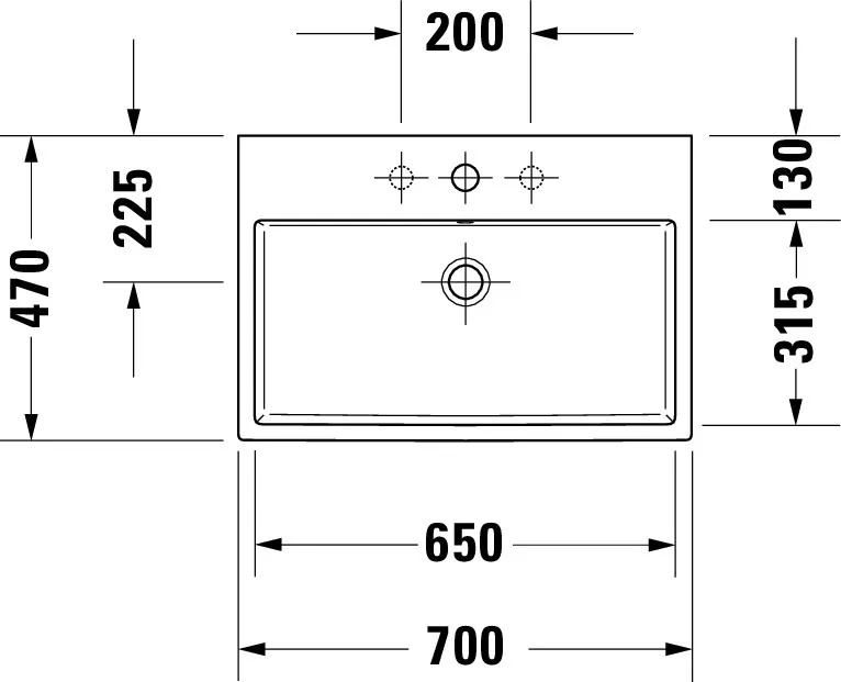 Wandwaschtisch „Vero Air“, mit Überlauf, Hahnlochposition mittig Wandwaschtisch „Vero Air“, mit Überlauf, Hahnlochposition mittig