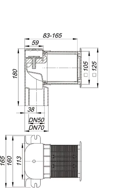 Rohrbelüfter DallVent WE, verchromt, DN 50/DN 70