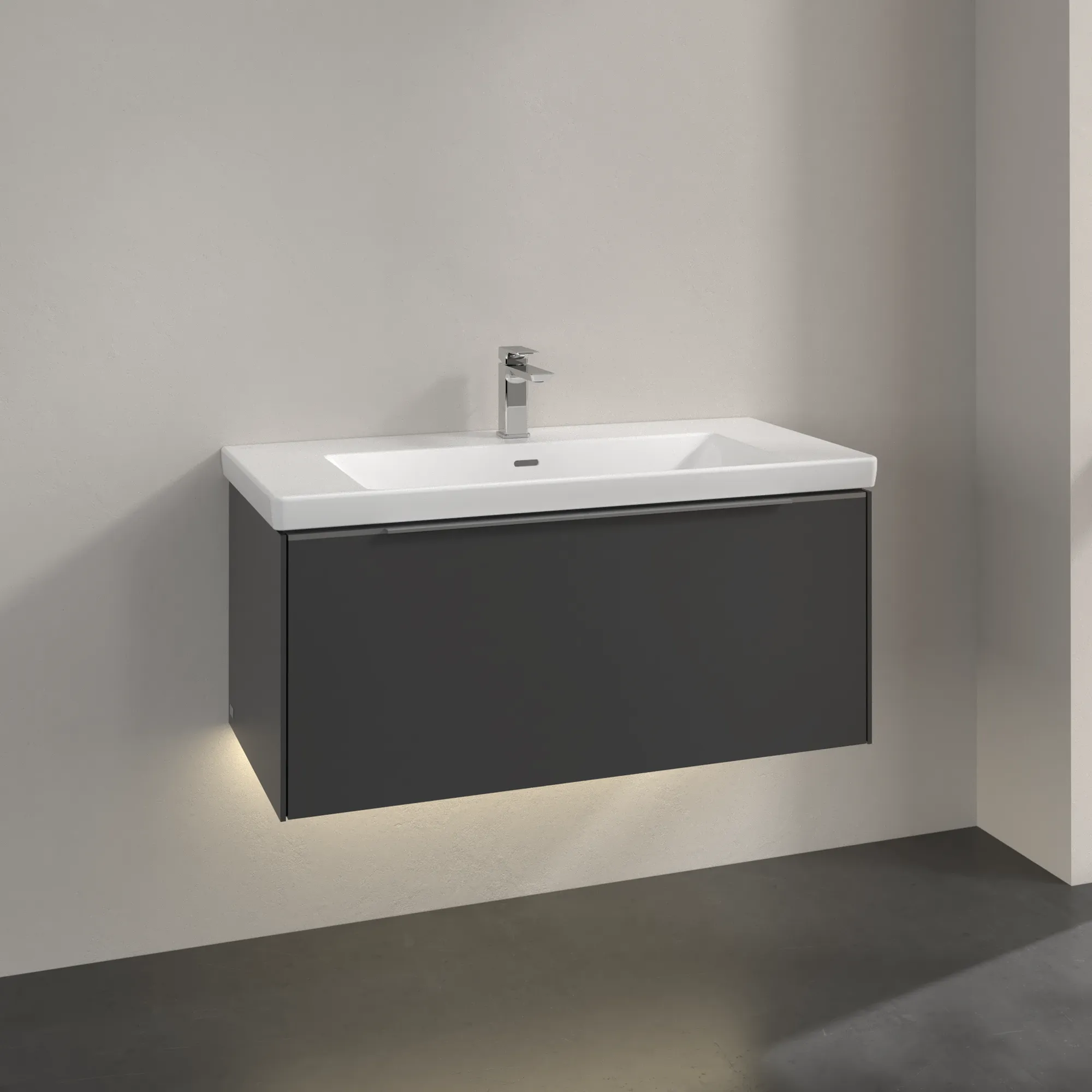 Villeroy & Boch Waschtischunterschrank „Subway 3.0“ für Schrankwaschtisch 973 × 429 × 478 mm Graphite, für Becken mittig
