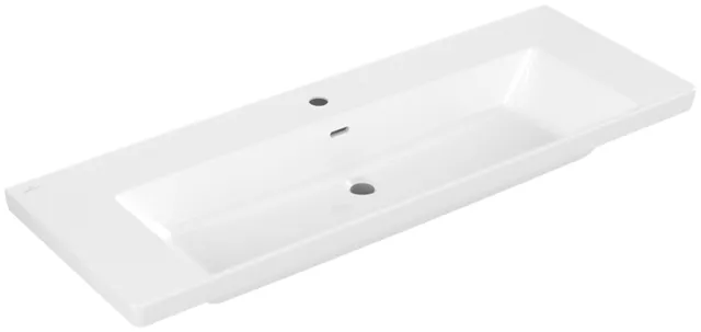 Villeroy & Boch Wandwaschtisch aus TitanCeram „Subway 3.0“ 1300 × 475 × 170 mm, ohne Hahnlochbohrung, Hahnlochposition mittig in Weiß Alpin Villeroy & Boch Wandwaschtisch aus TitanCeram „Subway 3.0“ 1300 × 475 × 170 mm, ohne Hahnlochbohrung, Hahnlochposition mittig in Weiß Alpin