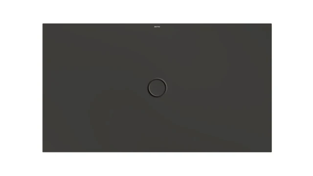 Bette rechteck Duschwanne „BetteFloor“ 1600 × 900 mm mit BetteAntirutsch Pro, ohne Oberflächenveredelung, mit Minimum-Wannenträger, in Anthracite