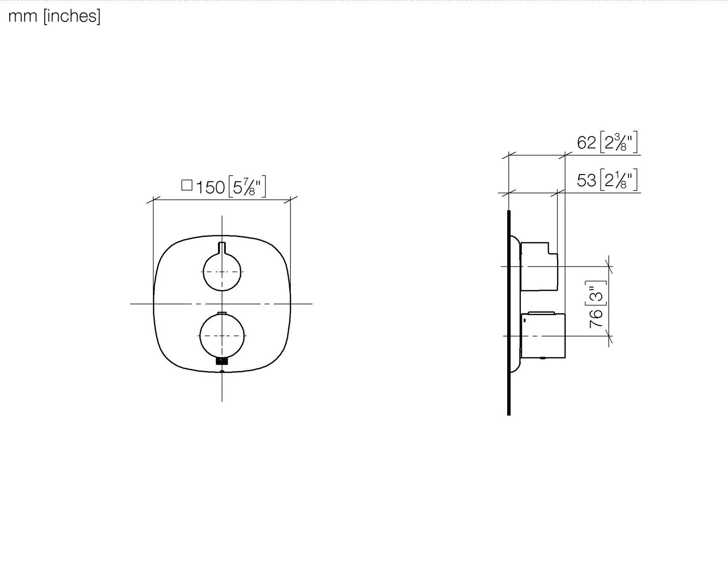 Dornbracht COYA UP-Thermostat mit Dreiwege-Mengenregulierung, Platin gebürstet, Abdeckplatte 150 x 150 mm Dornbracht COYA UP-Thermostat mit Dreiwege-Mengenregulierung, Platin gebürstet, Abdeckplatte 150 x 150 mm