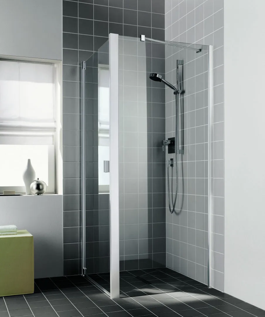 Kermi Seitenwand für Ecke „RAYA“ Glas Klar, Profile Silber Hochglanz, BV: 755 - 775 mm GAK: 740 - 760 mm WE: 765 - 785 mm H: 1850 mm