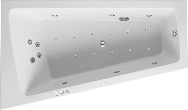 Duravit Whirlwanne „Paiova“ sonderform 1700 × 1000 mm, links mit Combi-System P, in Weiß Duravit Whirlwanne „Paiova“ sonderform 1700 × 1000 mm, links mit Combi-System P, in Weiß